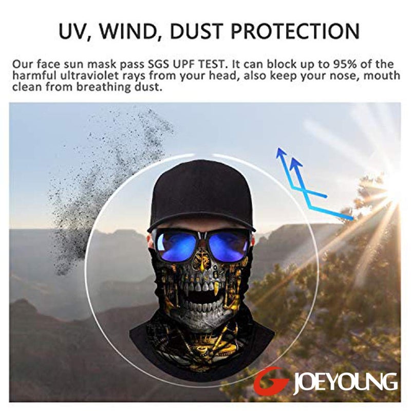 JOEYOUNG 3D Face Sun Mask, Neck Gaiter, Headwear, Magic Scarf, Balaclava, Bandana, Face Mask, Hunting, Running, Motorcycle - Image 3
